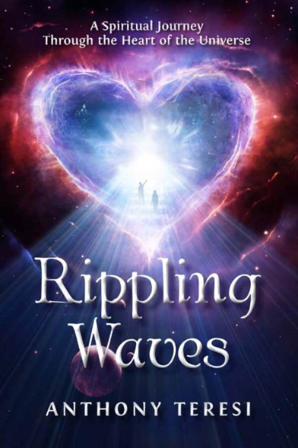 Rippling Waves book cover with cosmic heart imagery.