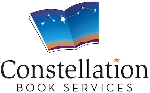 Constellation Book Services logo with open book.